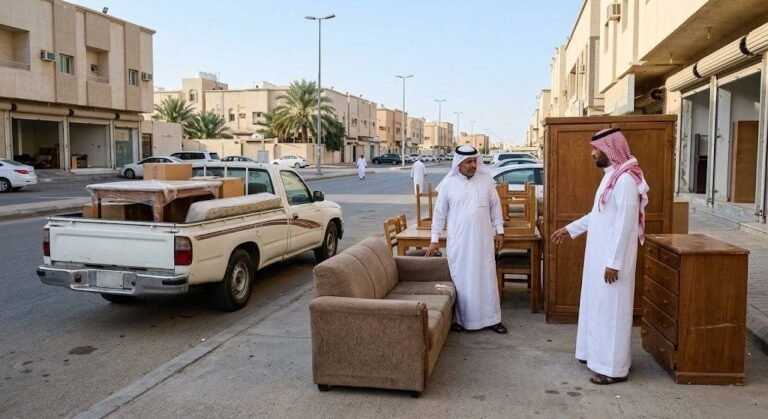 فريق عمل محترف يقوم بمعاينة وتقييم وشراء الأثاث المستعمل بمصداقية وأمان ضمن خدمات شراء الأثاث المستعمل حي الغدير بالرياض لضمان تقديم أفضل الأسعار وراحة العملاء.