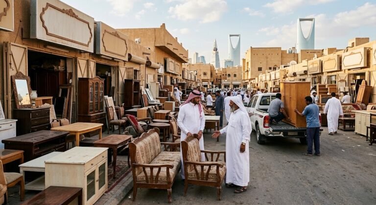 فريق متخصص يقوم بتقييم وشراء الأثاث المستعمل ضمن خدمات شراء الاثاث المستعمل حي الجزيرة بالرياض